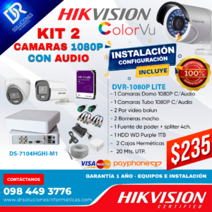 KIT CCTV 2 CH 1080P