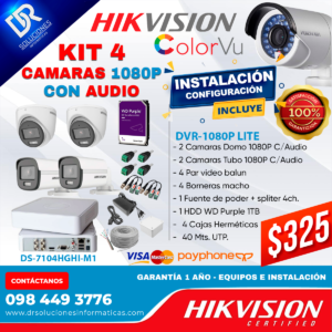 KIT CCTV 4 CH 1080P